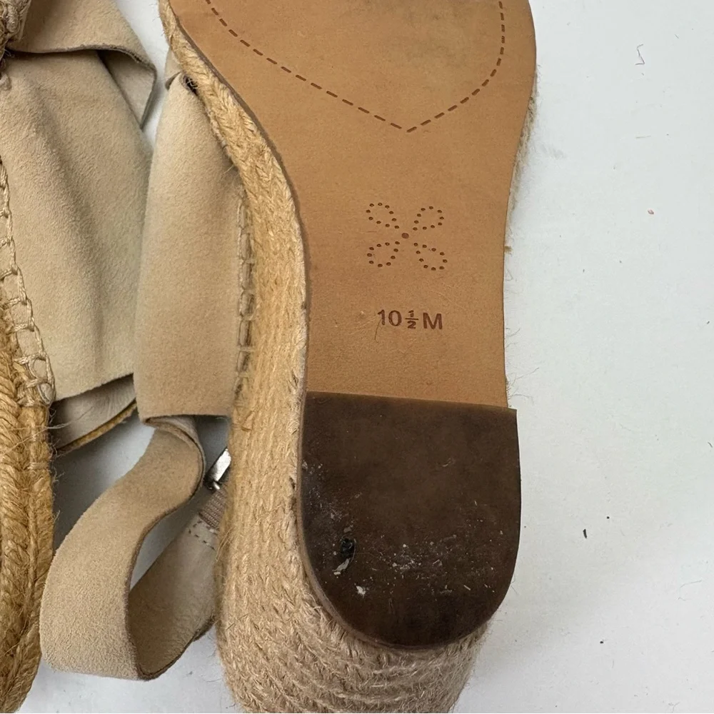 Caslon Women's Beige Wedge Sandals Espadrille Cream Size 10.5